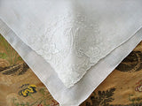 Breathtaking Vintage Madeira Monogram M BRIDAL WEDDING HANDKERCHIEF Heavily Encrusted Embroidery Work Hankie Bridal Hanky Vintage Hankies
