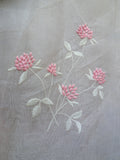 DREAMY Antique Organdy Fabric,Salesmans Sample,Pink Floral Embroidered on Organza ,For Heirloom Sewing, Fine Craft Projects,Collectible Vintage Fabrics