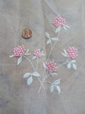 DREAMY Antique Organdy Fabric,Salesmans Sample,Pink Floral Embroidered on Organza ,For Heirloom Sewing, Fine Craft Projects,Collectible Vintage Fabrics