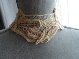 RESERVED UNIQUE Victorian High Neck Hand Made Lace Collar, Victorian Edwardian Lace,Heirloom Sewing,Collectible Vintage Clothing ,Collectible Lace Collars
