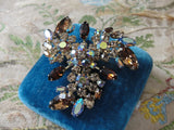 Vintage SHERMAN Signed Glittering TOPAZ Citrine Rhinestones Brooch,Prong Set,Brilliant Rhinestones,Dazzling Swarovski Crystal,Collectible Jewelry