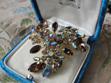 Vintage SHERMAN Signed Glittering TOPAZ Citrine Rhinestones Brooch,Prong Set,Brilliant Rhinestones,Dazzling Swarovski Crystal,Collectible Jewelry