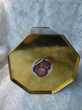 DECORATIVE Vintage Cookie Tin,English Tin,Farm House Decor,Tea or Cookie Canister,Oriental Decor,Black Red Gold Tin,Antique Tins,Collectible Advertising Tins