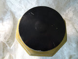 DECORATIVE Vintage Cookie Tin,English Tin,Farm House Decor,Tea or Cookie Canister,Oriental Decor,Black Red Gold Tin,Antique Tins,Collectible Advertising Tins