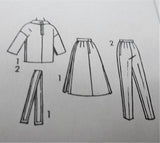 1960s FAB Tapered Slim Pants, Skirt and Blouse Top Pattern ADVANCE 3029 Bust 33 Sew Easy Vintage Sewing Pattern UNCUT