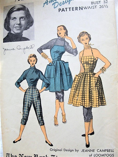 50s Halter Apron Dress Capri Pants and Blouse Pattern ADVANCE 5992 Ame A Vintage shop 50s Halter Apron Dress Capri Pants and Blouse Pattern ADVANCE 5992 Ame A Vintage shop