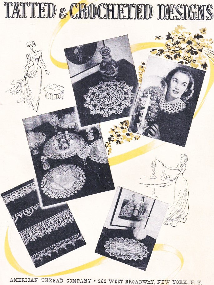 VINTAGE 1940s Crochet and Tatted Designs Star Book 30 Lovely Crocheted Lace and Tatting Patterns Doilies Trims Collars etc