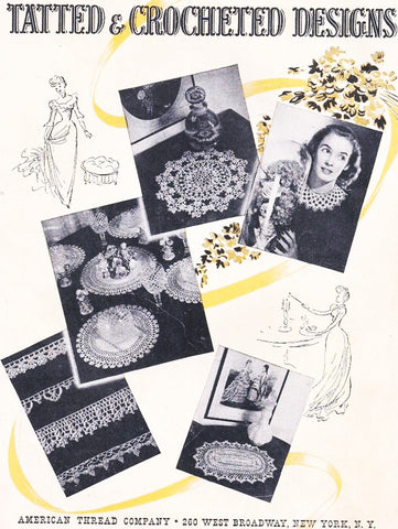 VINTAGE 1940s Crochet and Tatted Designs Star Book 30 Lovely Crocheted Lace and Tatting Patterns Doilies Trims Collars etc
