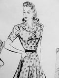 1940s FAB Dress Frock and Jacket Pattern BUTTERICK 9365 Lovely Double Breasted WW II Dress and Loose Jacket Bust 44 Vintage Forties Sewing Pattern FACTORY FOLDED