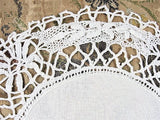 BEAUTIFUL 1920s Vintage Cluny Wide Bobbin Lace Edge Linen Doily Table Topper Highly Decorative Vintage Linens Downton Abbey Great Gatsby Era