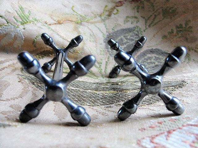 ELEGANT Antique Silver Pair of lovely Cutlery RESTS Authentic Old French Silver Original Patina Classy Gift or Addition to Silver Collection