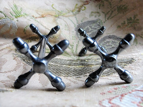 ELEGANT Antique Silver Pair of lovely Cutlery RESTS Authentic Old French Silver Original Patina Classy Gift or Addition to Silver Collection