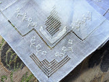 Lovely Vintage WEDDING HANDKERCHIEF  Deco Drawn Thread Gorgeous Bridal Hankie Stunning Drawnthread Work Finest Linen Hanky Never Used
