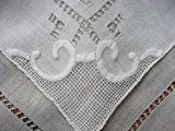 Lovely Vintage WEDDING HANDKERCHIEF, Deco Drawn Thread Hanky,Gorgeous Bridal Hankie,Lovely Drawnthread,Applique Work,Collectible Hankies