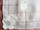 Lovely Vintage Madeira Handkerchief,Embroidered Applique Hankie,BRIDAL WEDDING Hankies,Exquisite HandWork,Marghab Hanky,Something Old