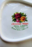 CHARMING Vintage CHRISTMAS MAGIC By Royal Albert English Bone China Candy Serving Dish Country Roses Perfect For The Holidays or as a Gift