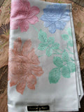 GORGEOUS Vintage HANDPAINTED Roses Damask Tablecloth Never Used Perfect Bridal Shower Wedding Housewarming or Birthday Gift  Vintage Linens