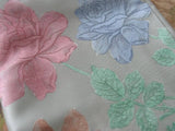 GORGEOUS Vintage HANDPAINTED Roses Damask Tablecloth Never Used Perfect Bridal Shower Wedding Housewarming or Birthday Gift  Vintage Linens