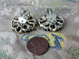 50s LOVELY Vintage THERMOSET Earrings Two Tone CORO Signed Flower Petal Design Clip On Earrings Clip Ons Clips Collectible Vintage Jewelry