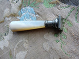 Antique Victorian Romantic Writers Seal, Wax Seal, Sceau Lustrous Mother of Pearl Handle No Monogram Lovely Addition to Collection, Gift