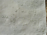 CHARMING Vintage WEDDING HANDKERCHIEF Art Deco Hanky Gorgeous Bridal Hankie Stunning Raised Embroidery Work Finest Linen Hanky