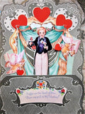 1920s BEAUTIFUL Huge Antique VALENTINE Fold Out Card, Folding Honeycomb,Colorful 3 d Stand Up Card Romantic Card,Gift For Your Valentine