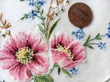 GORGEOUS Vintage Petit Point Handkerchief Hanky Finest Workmanship Hankie, Hand Embroidery,Perfect For Bride, Collector of Vintage Hankies