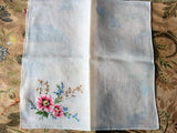 GORGEOUS Vintage Petit Point Handkerchief Hanky Finest Workmanship Hankie, Hand Embroidery,Perfect For Bride, Collector of Vintage Hankies