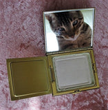 VINTAGE 1950s Ladies Italian Leather Compact, Florentine Tooled Leather Purse Compact,Never Used Vintage Powder Compact,Collectible Compacts