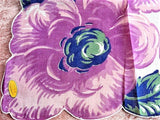50s VINTAGE Hanky Printed Purple Flowers,Colorful Floral Handkerchief, Swiss Hanky,Collectible Hankies, Shabby Chic, Hankies To Collect