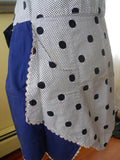 Late 1940s Vintage Polka Dot Apron Farmhouse Decor, Kitchen Apron, Hostess Apron French Country 1950s