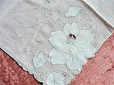 BEAUTIFUL Vintage Madeira Embroidered Applique Hankie BRIDAL WEDDING Handkerchief Exquisite Special Bridal Hanky ,Marghab ,Something Old
