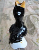 CHARMING Figural Pie Bird, Pie Funnel, 1930s Clarice Cliff Design,MidWinter Pottery,Black Bird,Vintage kitchenalia,Farmhouse, French Country