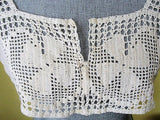CHARMING Edwardian Hand Crochet Lace Corset Cover Top,Wear As Crop Top, Use in Heirloom Sewing, Farmhouse French Country Decor, Collectible