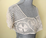 CHARMING Edwardian Hand Crochet Lace Corset Cover Top,Wear As Crop Top, Use in Heirloom Sewing, Farmhouse French Country Decor, Collectible