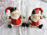 VINTAGE Lefton Santa Claus Pr of Salt Pepper Shakers, Cute Hand Painted,Vintage Japan Christmas Shakers,Christmas Santa Shakers,Xmas Decor