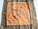 VINTAGE Silk Wall Hanging Textile Chinese Embroidered Flowers,Butterfly, Bird Elegant Mid Century Oriental Asian Decor Collectible Embroidery