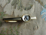 VINTAGE Essex Crystal Tie Clip,Reverse Intaglio Equestrian Horse Tie Bar,HICKOK Mens Tie Bar,Gentlemens Tie Accessory,Vintage Jewelry