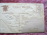 LOVELY Antique Christmas Greeting Postcard SANTA Claus St Nick Heavily Embossed Pink GOLD Decorative Christmas Holiday Decor Greeting Card