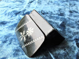 ELEGANT Georgian Paper Mache Inlaid Snuff Box, Beautiful Metal Inlay Work, Silver Metal Inlay Box,Small Box, Inlaid Box, Collectible Boxes