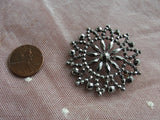 Antique French CUT STEEL Huge Victorian Fancy Button,Detailed FILIGREE Design,Collectible Buttons,Button for Jewelry,Edwardian Buttons