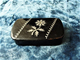ELEGANT Georgian Paper Mache Inlaid Snuff Box, Beautiful Metal Inlay Work, Silver Metal Inlay Box,Small Box, Inlaid Box, Collectible Boxes