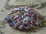 Vintage SHERMAN Signed Glittering PINK Rhinestones Brooch,Prong Set,Brilliant Rhinestones,Dazzling Swarovski Crystal,Collectible Jewelry