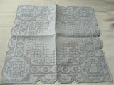 GORGEOUS Appenzell WEDDING Hanky Needle lace Inserts Handkerchief Bridal Hankies Stunning Raised Embroidery,for Collector or Bridal Heirloom