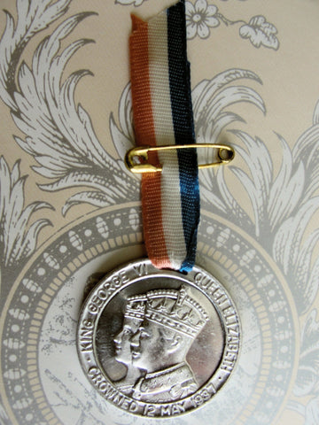 1937 CORONATION Souvenir Medal n Ribbon,George VI Queen Elizabeth May 1937,Royalty Souvenir,English Royal Memorabilia,George VI Collectibles