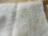 GORGEOUS Appenzell WEDDING Hanky Needle lace Inserts Handkerchief Bridal Hankie Stunning Raised Embroidery,for Collector or Bridal Heirloom