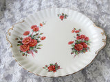 BEAUTIFUL Royal Albert Centennial Rose Cake Plate,Lush Dusty Pink ROSES,English Bone China Handled Cake Plate,Vintage Wedding gifts
