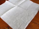 LOVELY Vintage MADEIRA Embroidered Hankie Monogram E Handkerchief,WhiteWork,Embroidery,Wedding Bridesmaid Bridal Hanky,Collectible Hankies