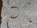 EXCEPTIONAL Vintage Madeira Embroidered Linen Table Centerpiece,Tray Cloth,Lots of Hand Work,Luxury Collectible Linens,Linen Lover Gift