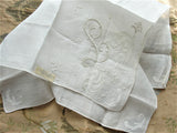 Breathtaking Vintage Madeira Monogram L  BRIDAL WEDDING HANDKERCHIEF Heavily Encrusted Embroidery Hanky Applique Work Hankie,Bridal Hankies